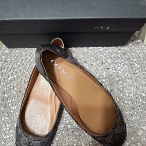 Coach Women's Black and Brown Patterned Flats